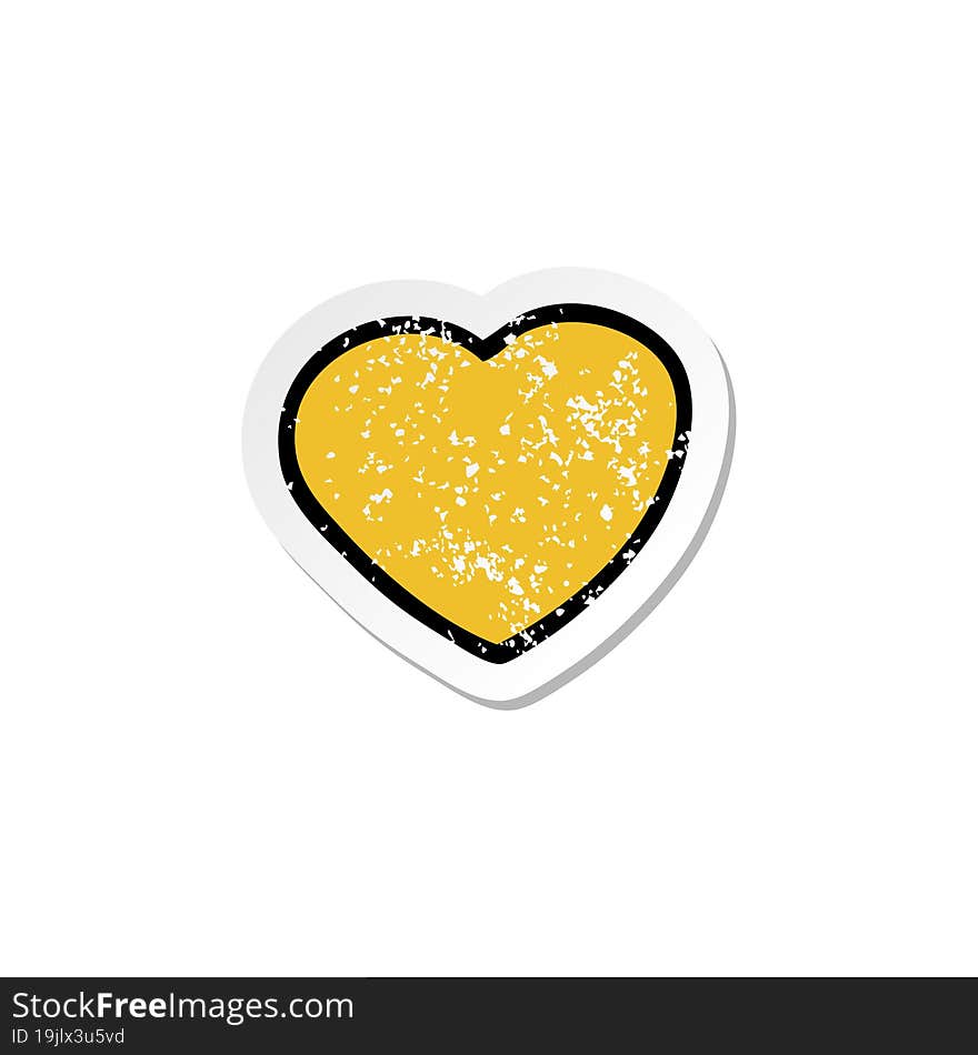 distressed sticker of a cartoon love heart