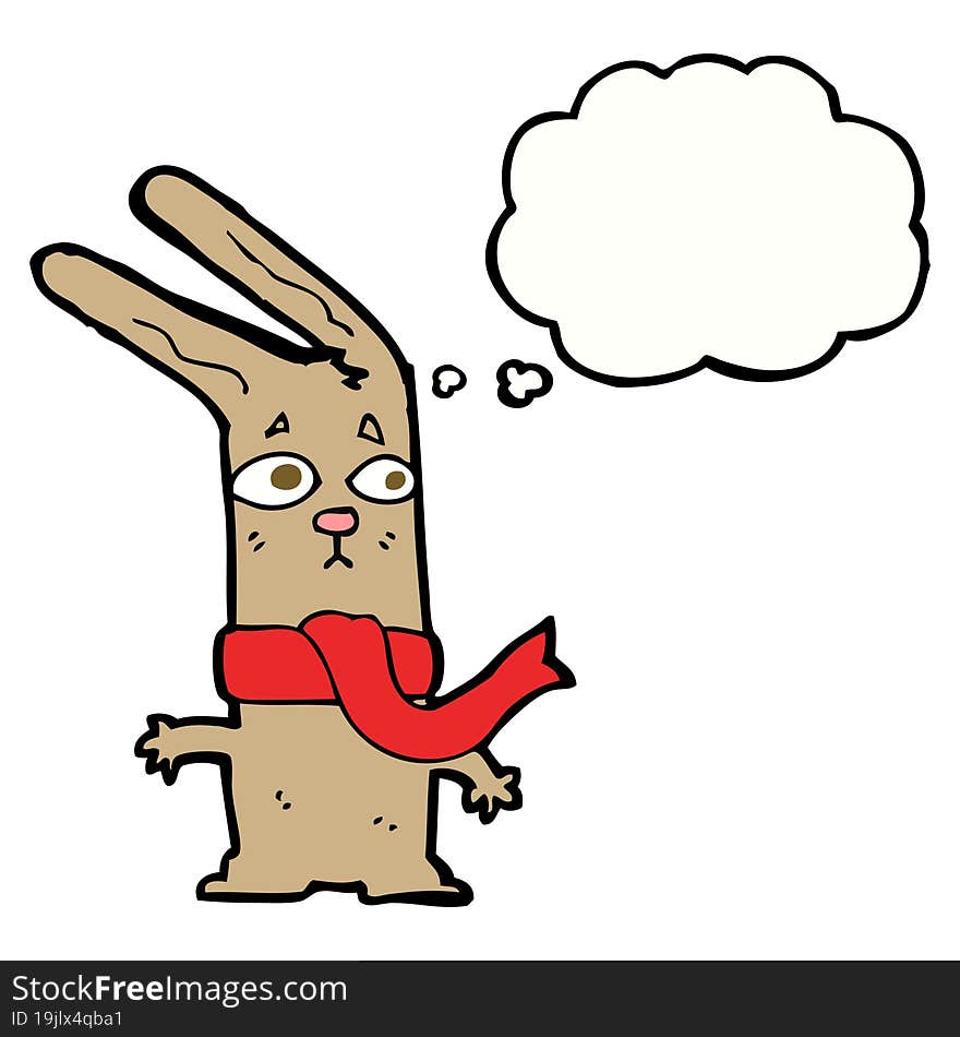 cartoon rabbit with thought bubble