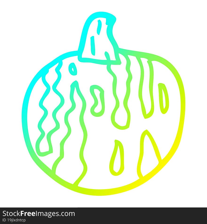 cold gradient line drawing cartoon melon