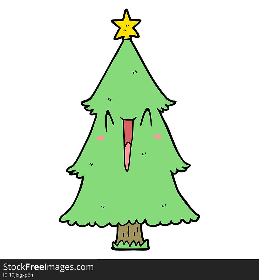 cartoon christmas tree. cartoon christmas tree