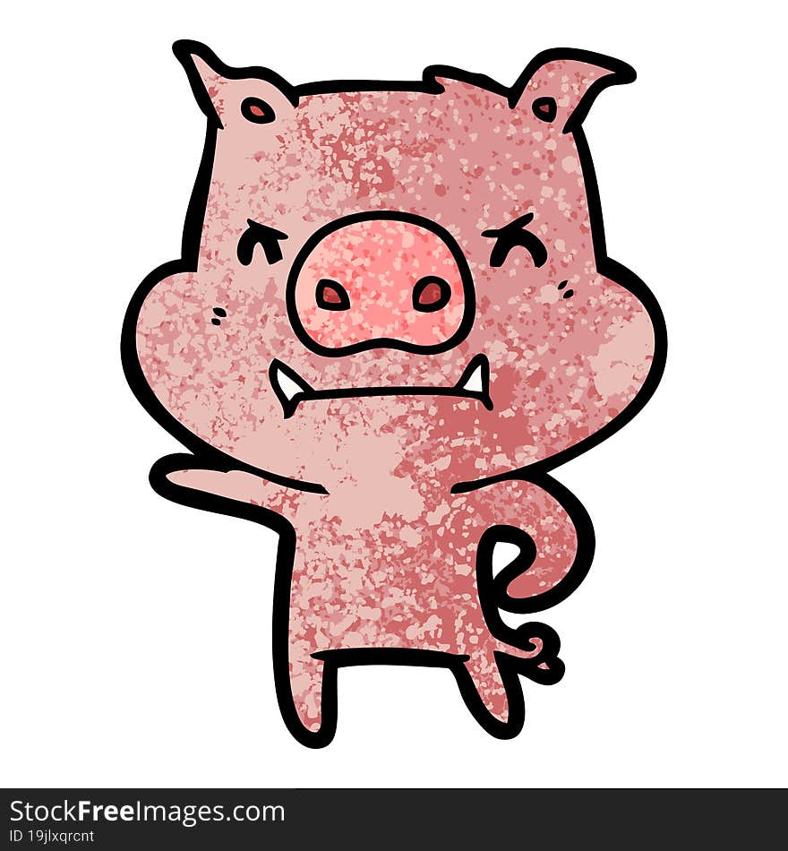 angry cartoon pig. angry cartoon pig