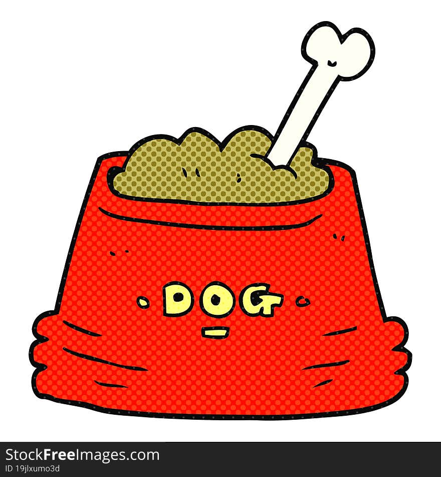 cartoon dog food bowl