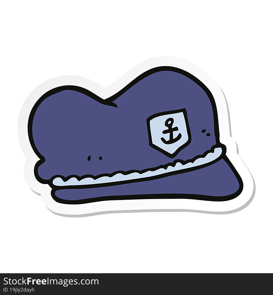 sticker of a cartoon sailor hat