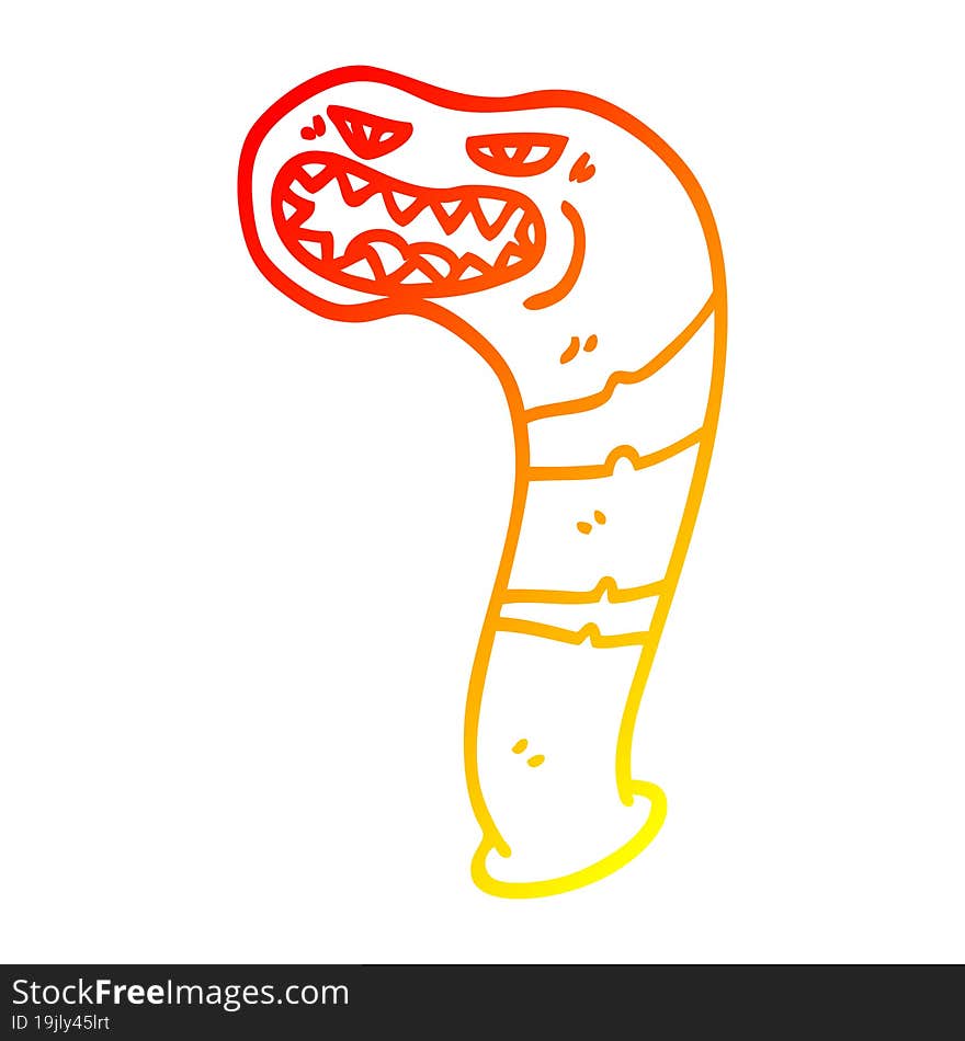 warm gradient line drawing cartoon monster leech