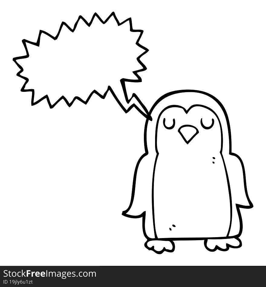 speech bubble cartoon penguin