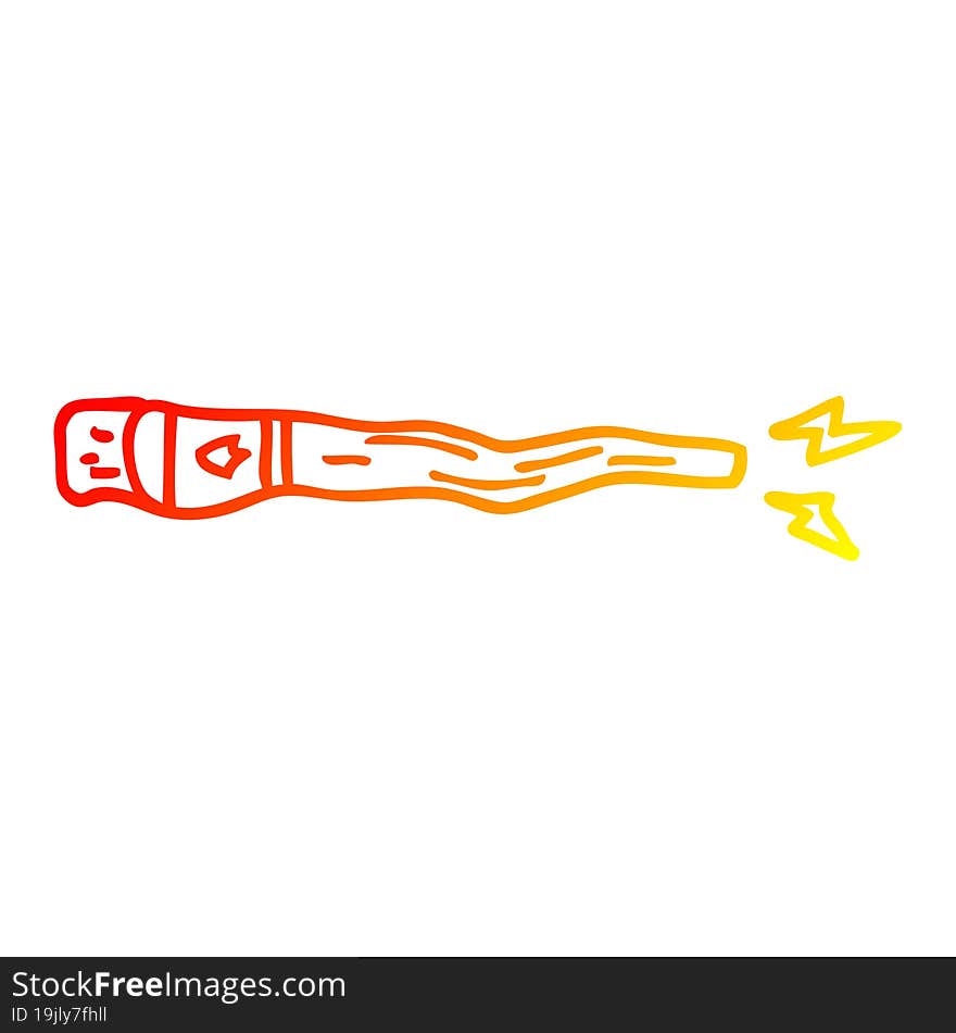 warm gradient line drawing of a cartoon magic wand