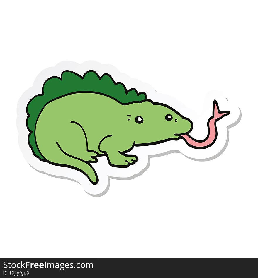 sticker of a cartoon lizard