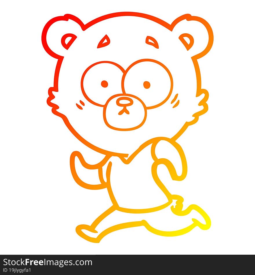 warm gradient line drawing surprised polar bear cartoon