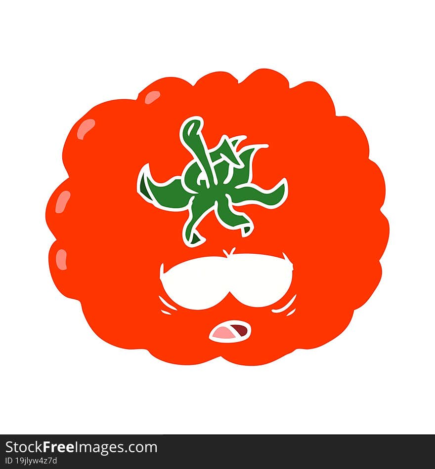 flat color style cartoon tomato