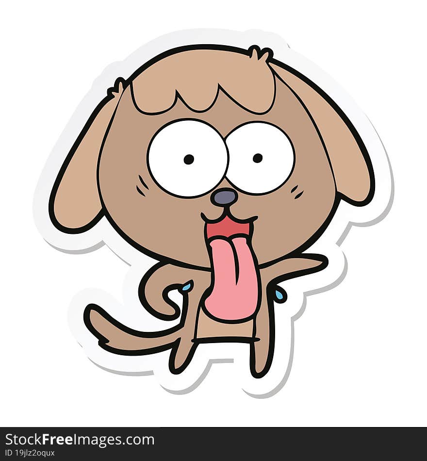 Sticker Of A Cute Cartoon Dog