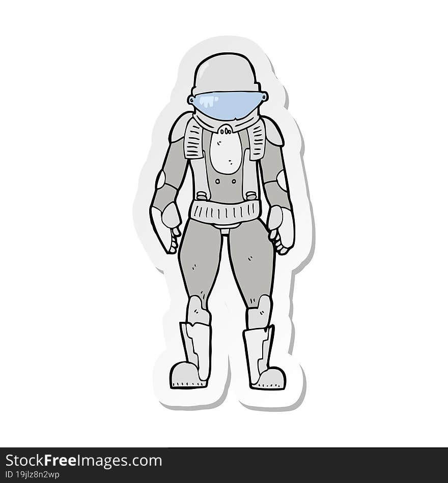 sticker of a cartoon astronaut