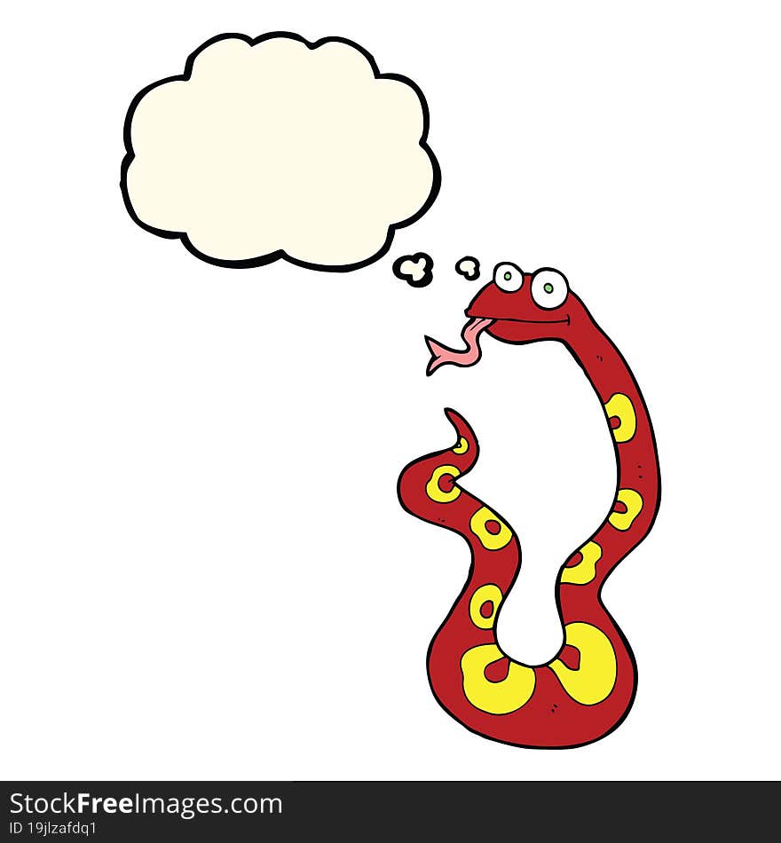 Cartoon Snake With Thought Bubble