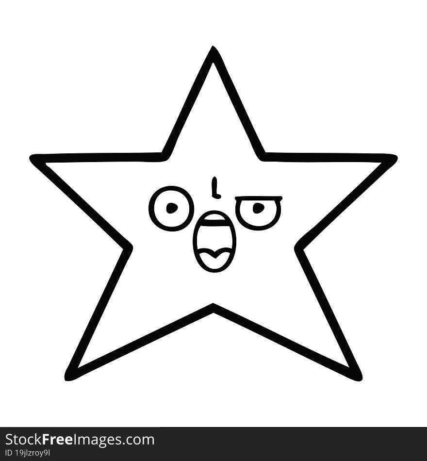 Line Drawing Cartoon Star Fish