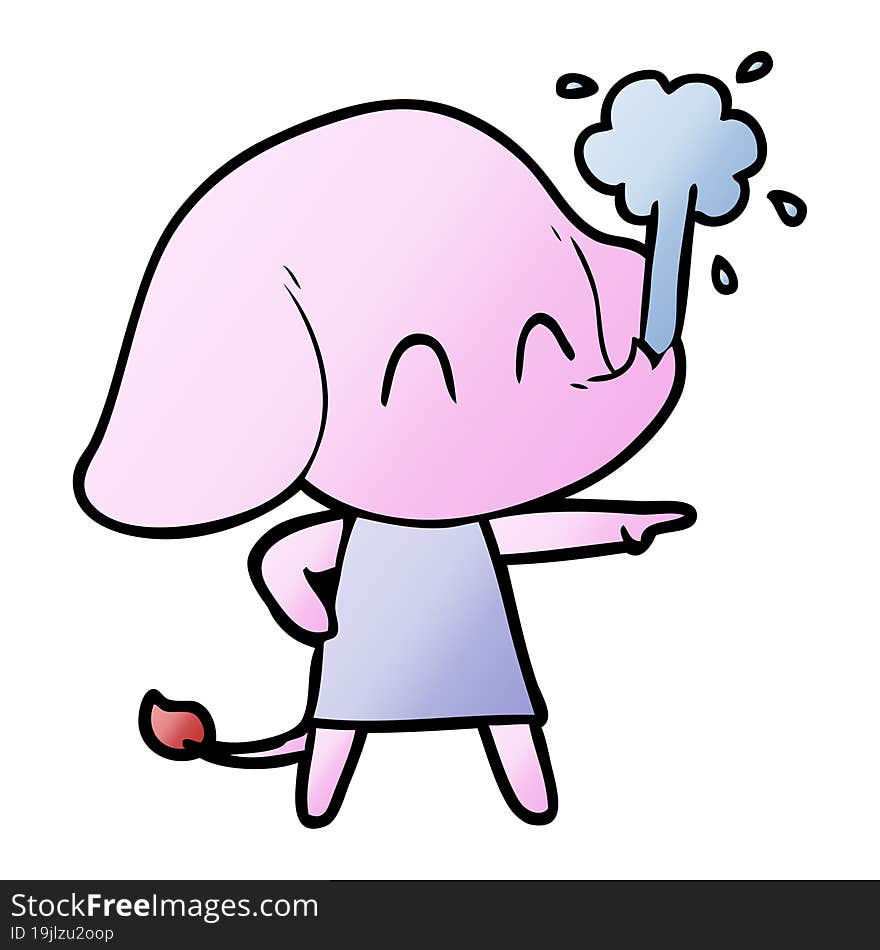 cute cartoon elephant spouting water. cute cartoon elephant spouting water