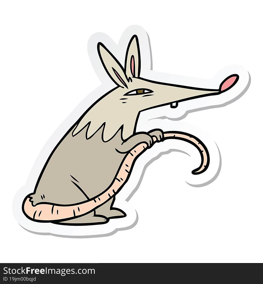 sticker of a cartoon rat