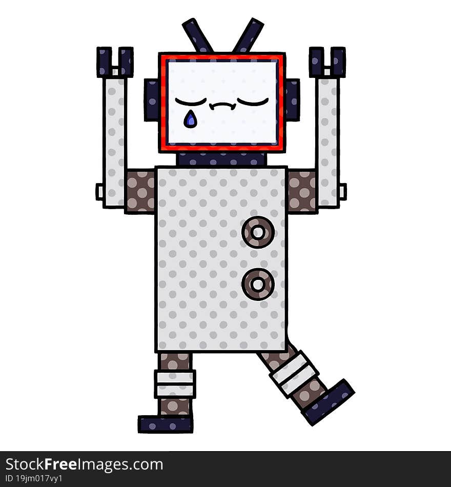 comic book style cartoon of a robot