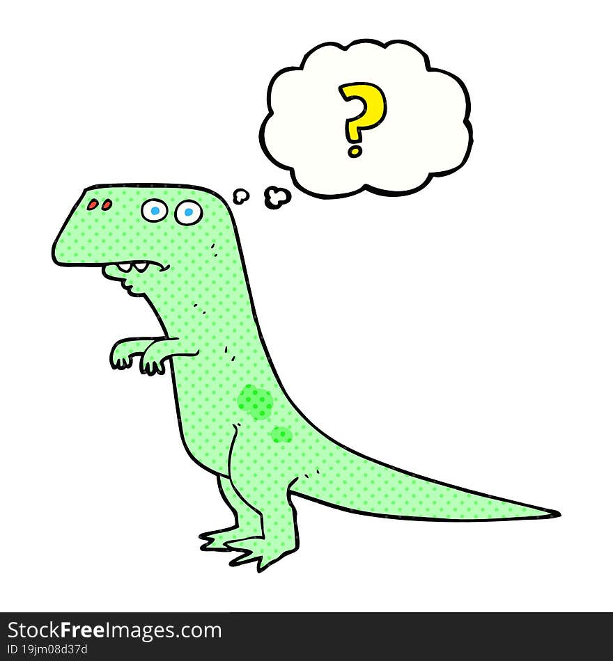 thought bubble cartoon confused dinosaur