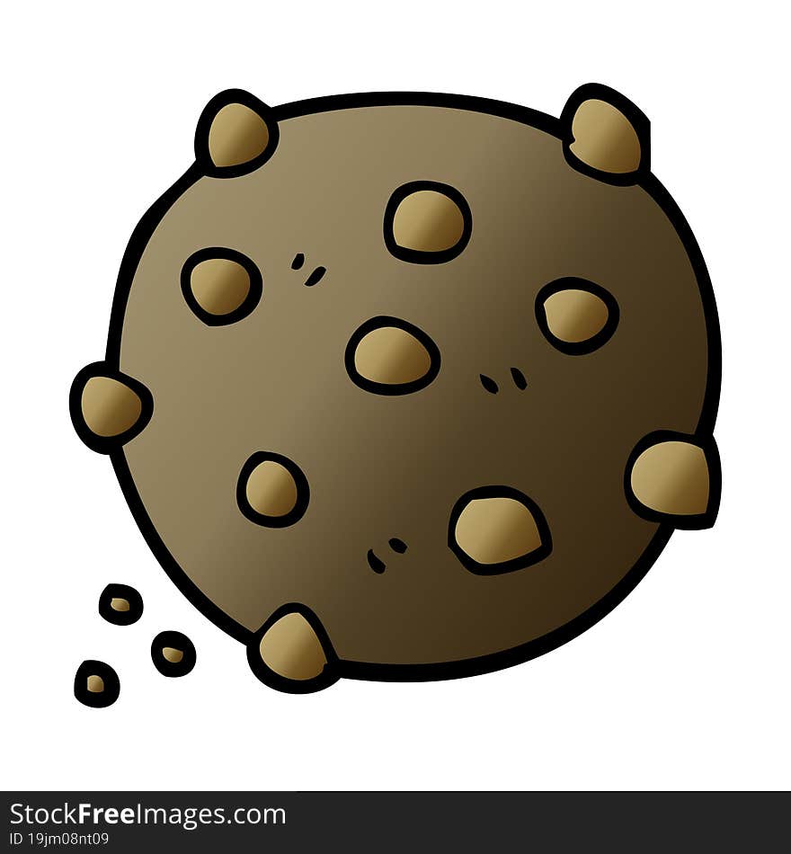 Cartoon Doodle Chocolate Chip Cookie