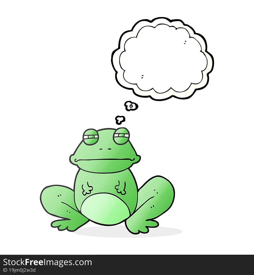 freehand drawn thought bubble cartoon frog