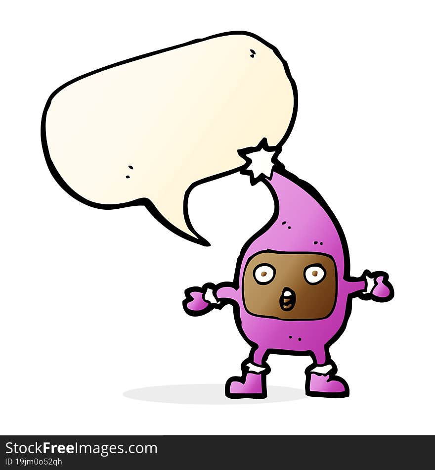 cartoon funny creature with speech bubble