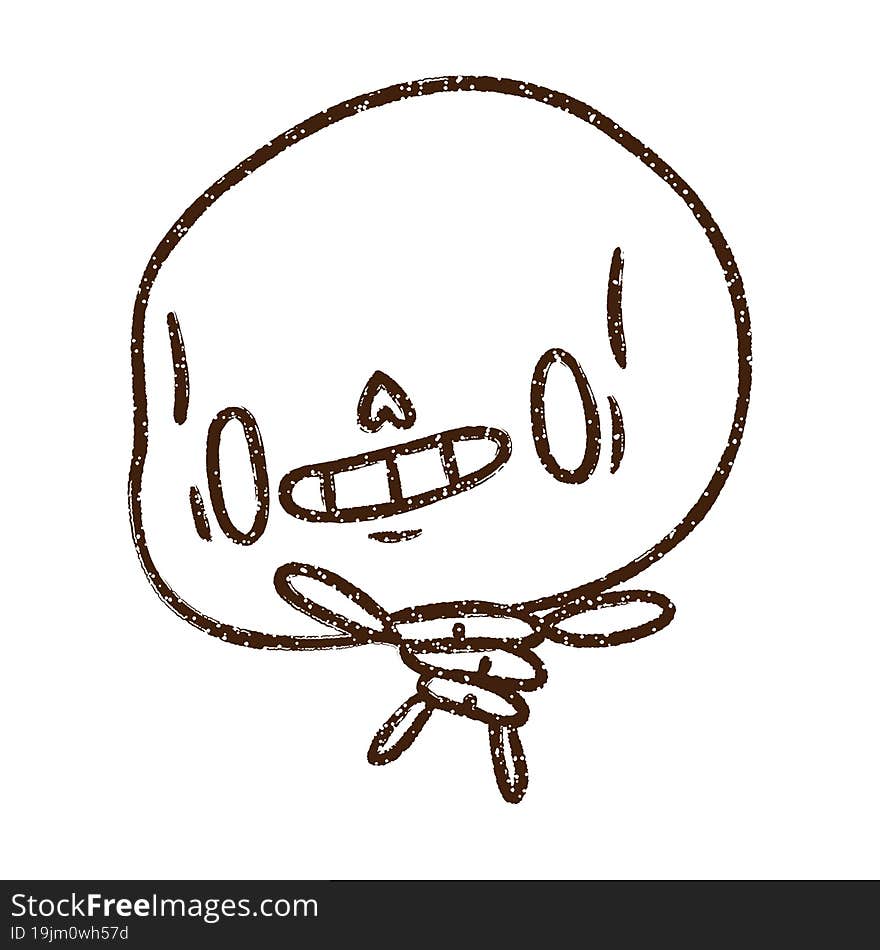 Cute Skeleton Charcoal Drawing