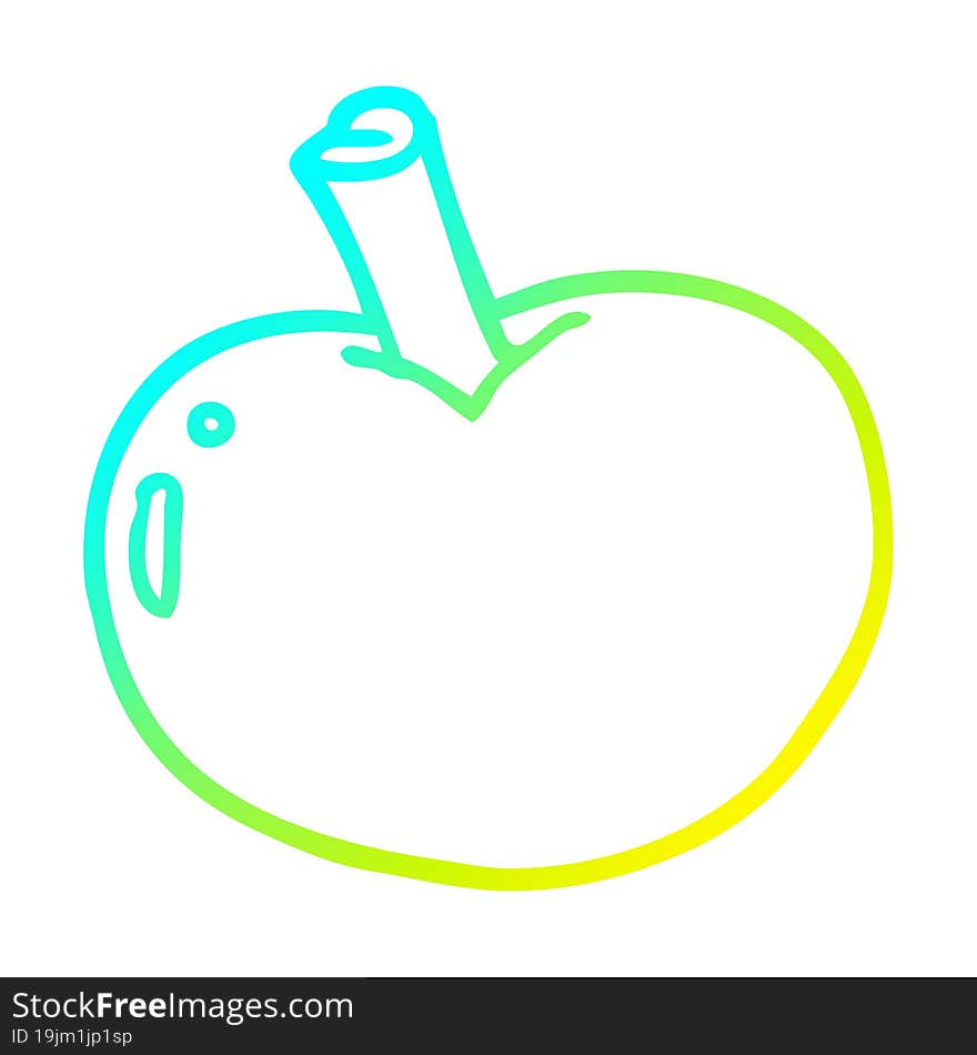 cold gradient line drawing cartoon apple