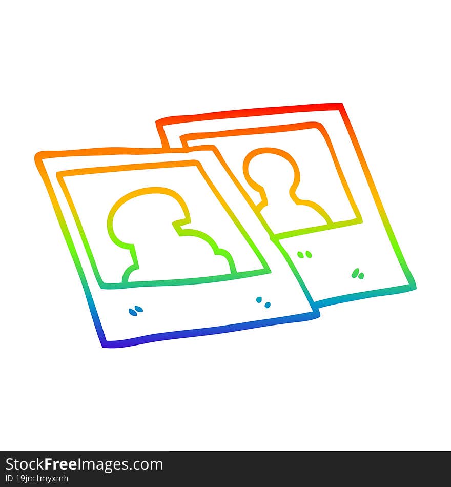 rainbow gradient line drawing cartoon instant photographs