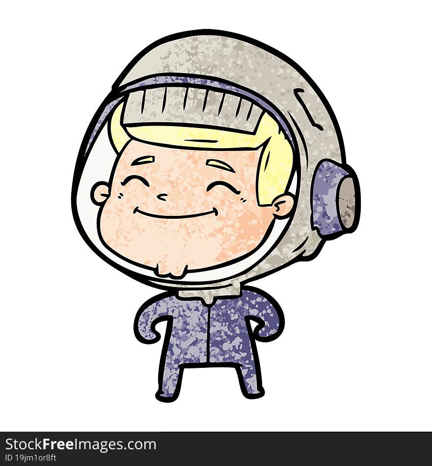 happy cartoon astronaut. happy cartoon astronaut