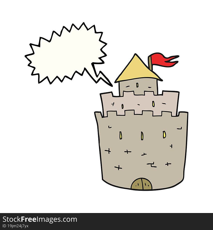 speech bubble cartoon castle