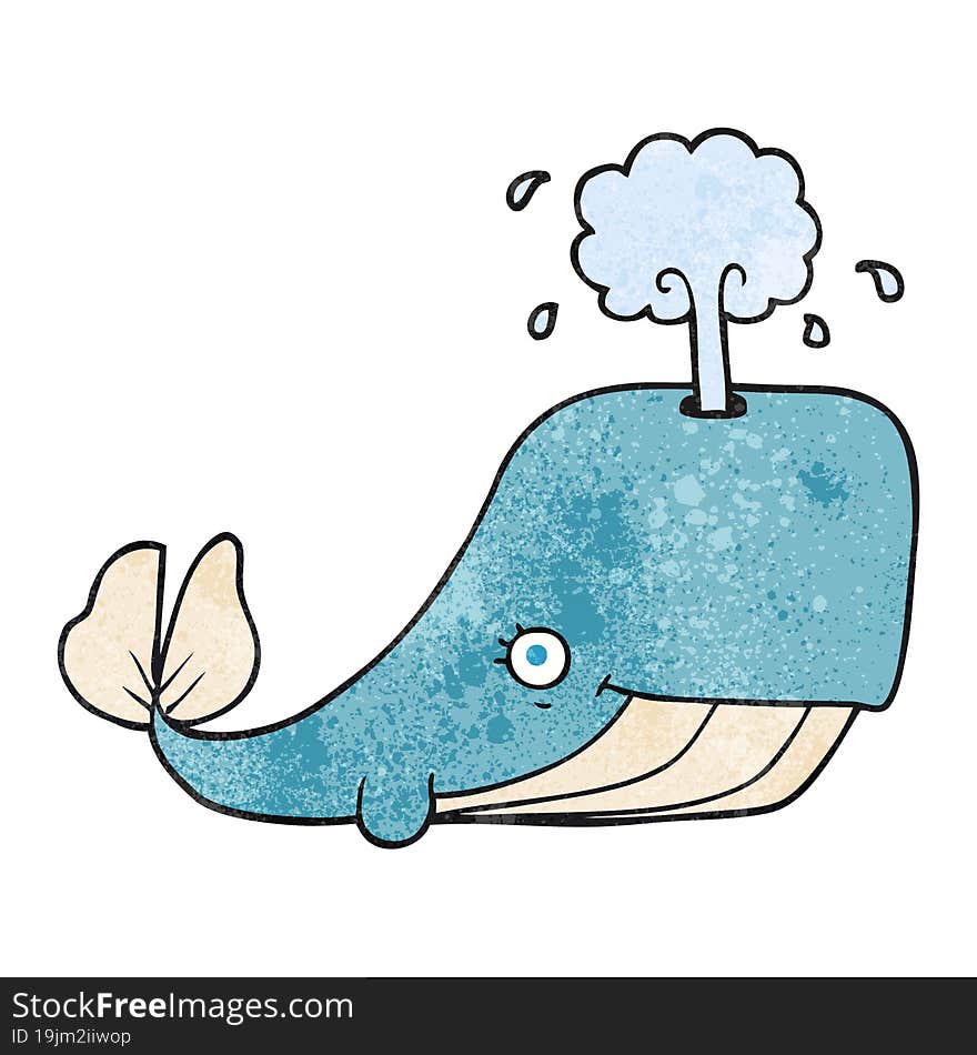 textured cartoon whale spouting water