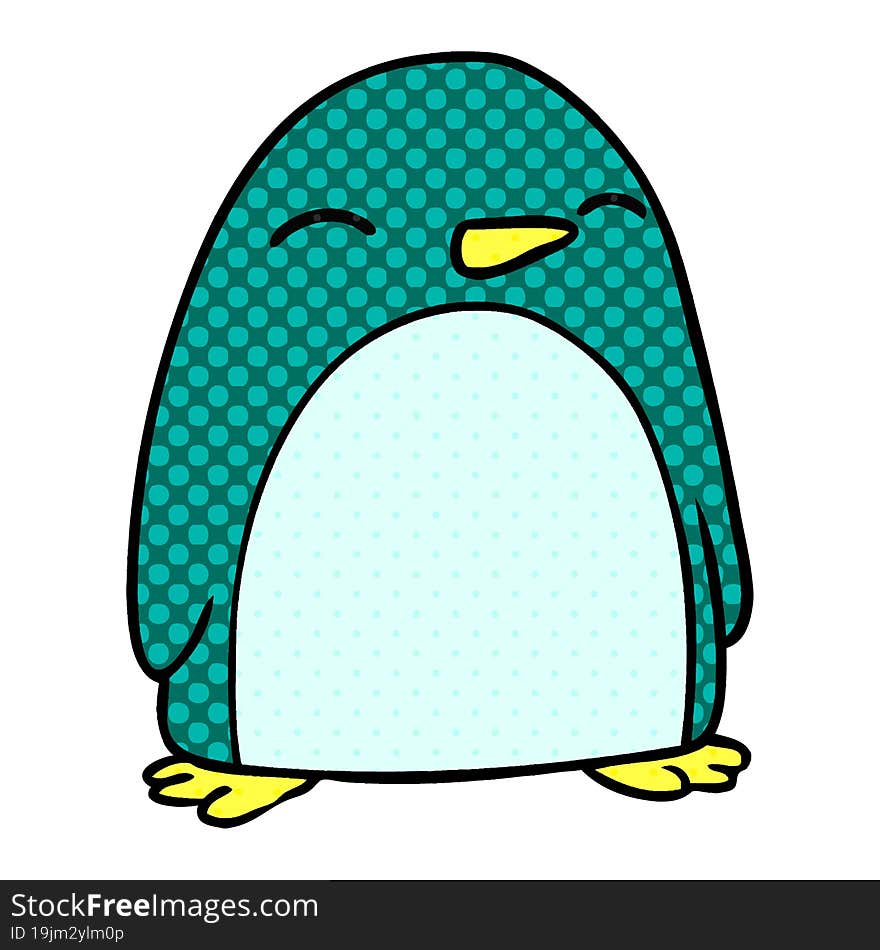 hand drawn cartoon doodle of a cute penguin