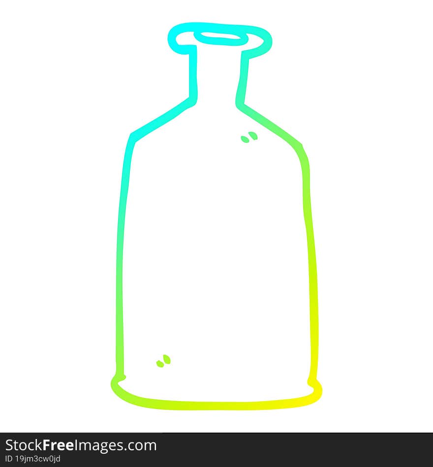 cold gradient line drawing cartoon clear glass bottle