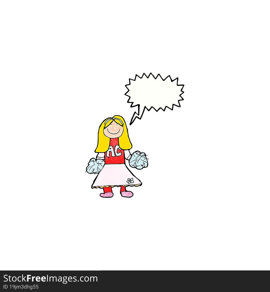 child\'s drawing of a cheerleader