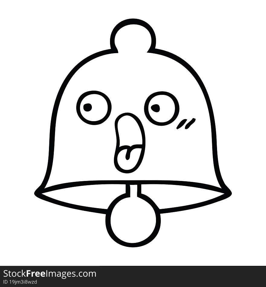 line drawing cartoon bell