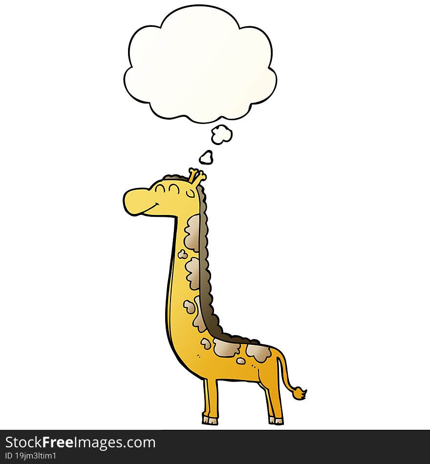 cartoon giraffe and thought bubble in smooth gradient style