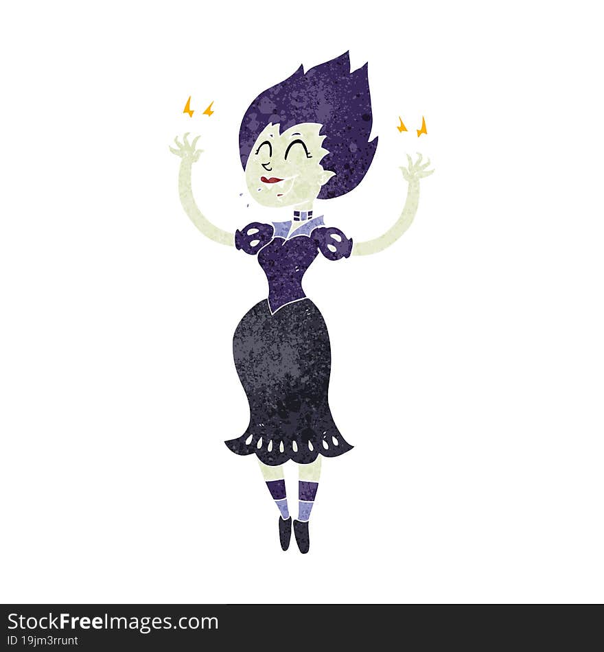 Retro Cartoon Vampire Girl