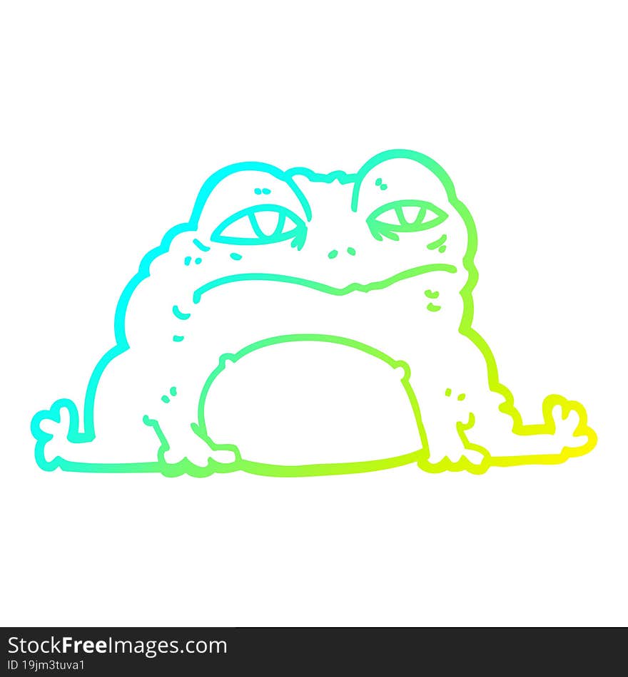 cold gradient line drawing cartoon toad