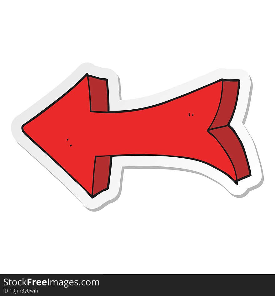 Sticker Of A Cartoon Pointing Arrow