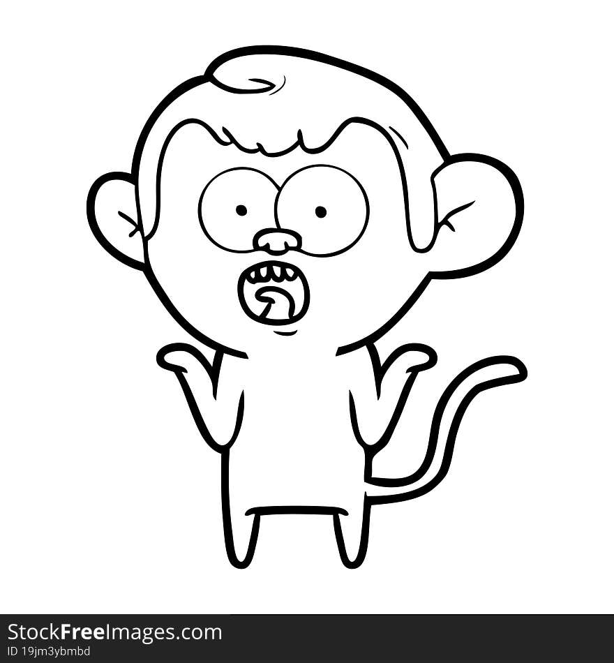 cartoon shocked monkey. cartoon shocked monkey