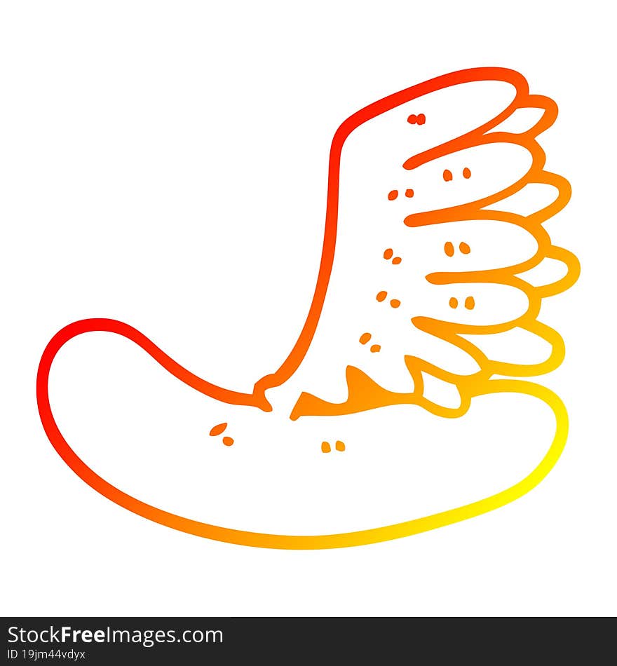 warm gradient line drawing cartoon hot dog