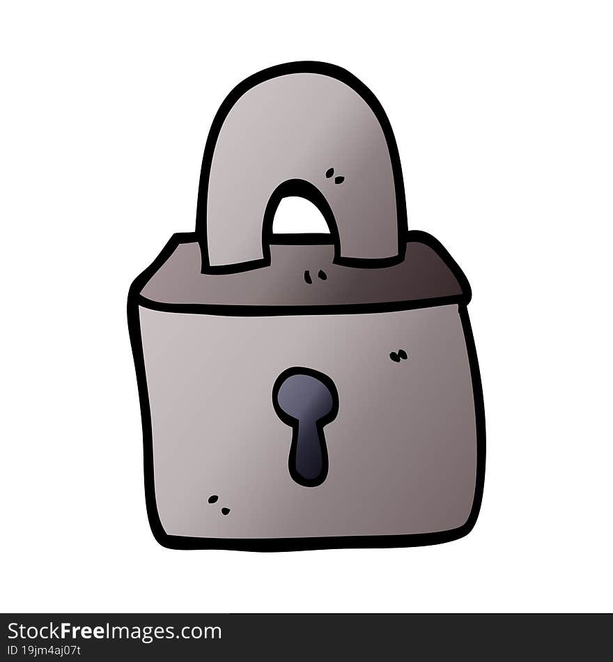 cartoon doodle padlock