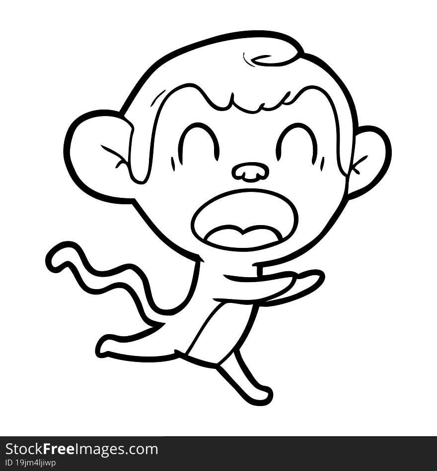 shouting cartoon monkey. shouting cartoon monkey