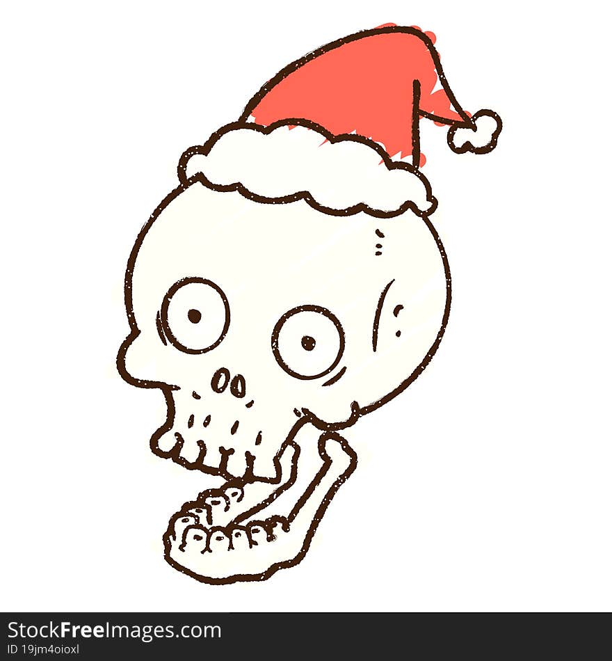 Festive Skull Chalk Drawing