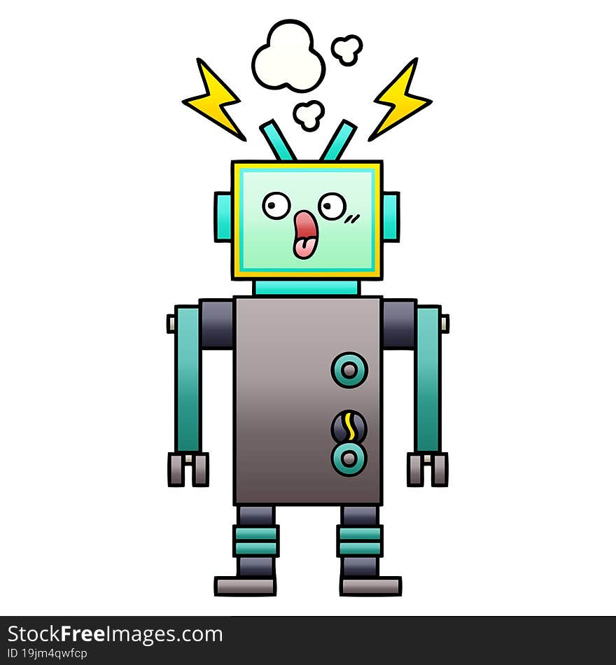 Gradient Shaded Cartoon Robot