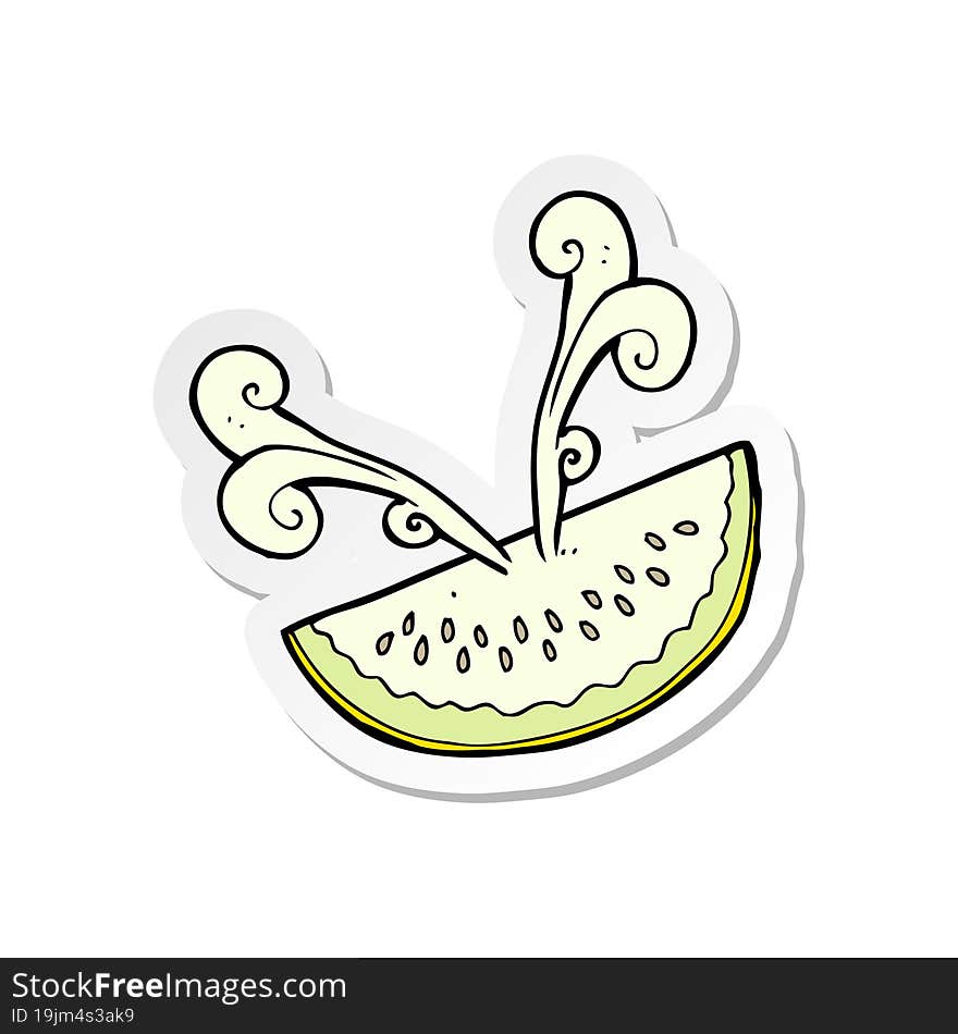 sticker of a cartoon melon slice