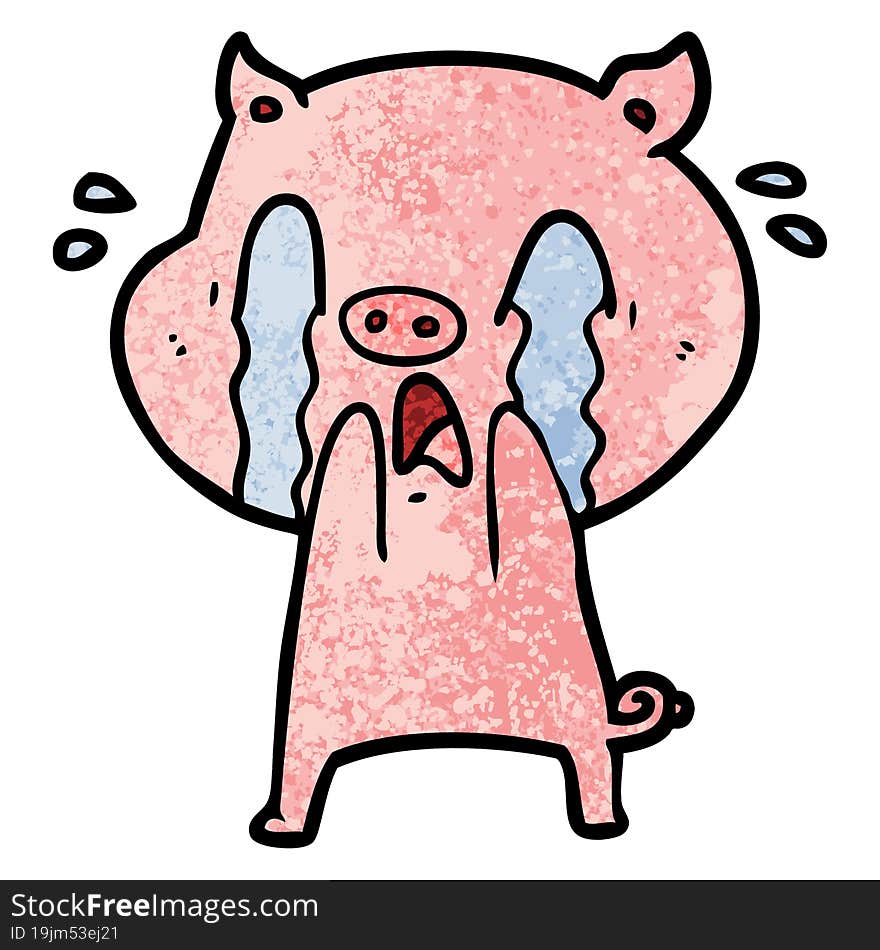 crying pig cartoon. crying pig cartoon