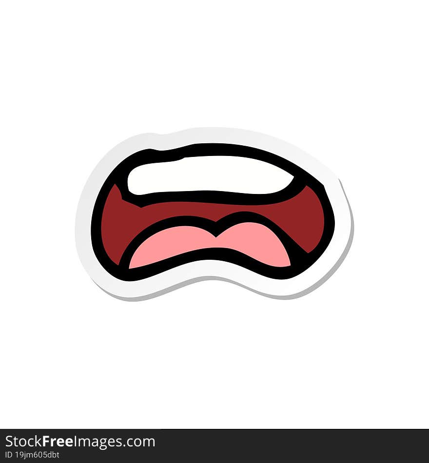 Sticker Of A Cartoon Mouth