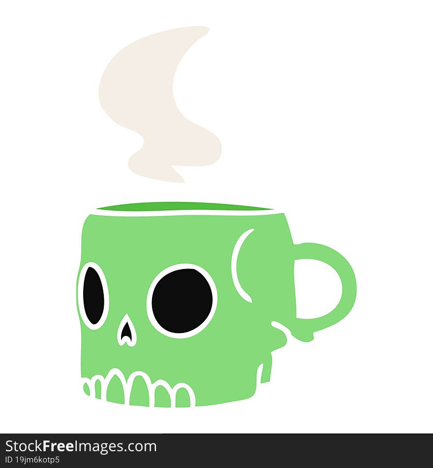 Cartoon Doodle Of A Skull Mug