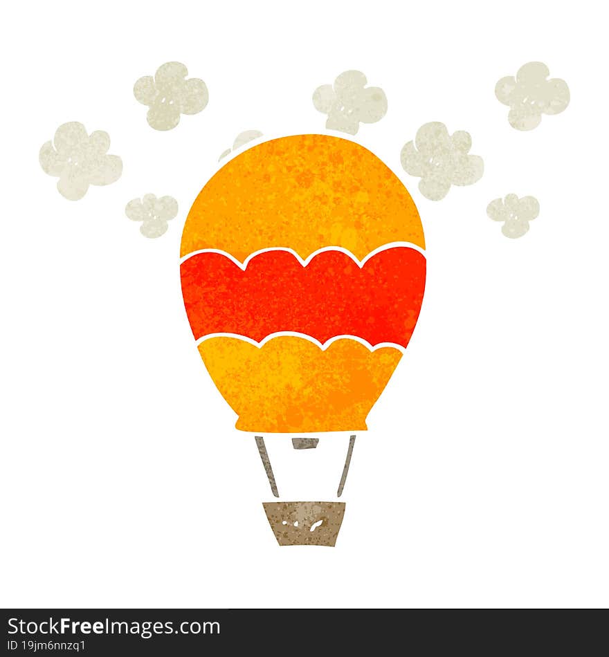 retro cartoon hot air balloon