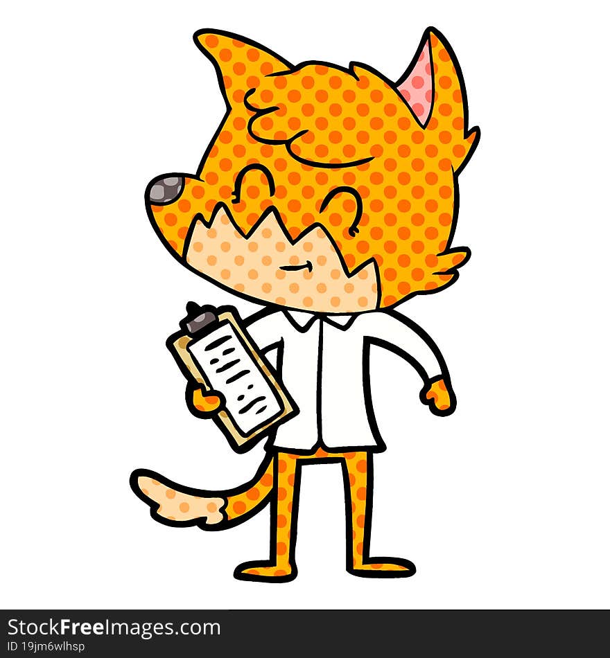 cartoon friendly fox manager. cartoon friendly fox manager